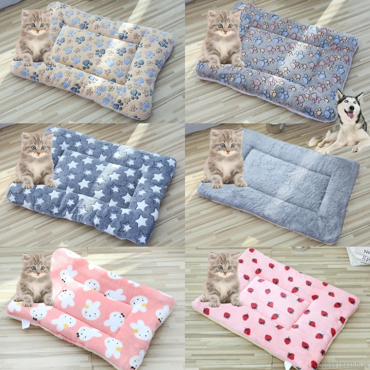 Soft Cat Bed Mats Short Plush Pet Sleeping Bed Mats for Cats Small Dogs Cute Pet Pad Blanket Warm Kitten Cushion Cat Accessories