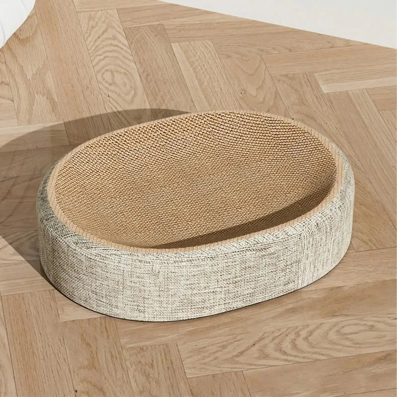 2in1 Cat Scratching Board Protect Furniture Grinding Claw Toys Oval Corrugated Paper Wear-resistant Cat Nest Cat Accessories