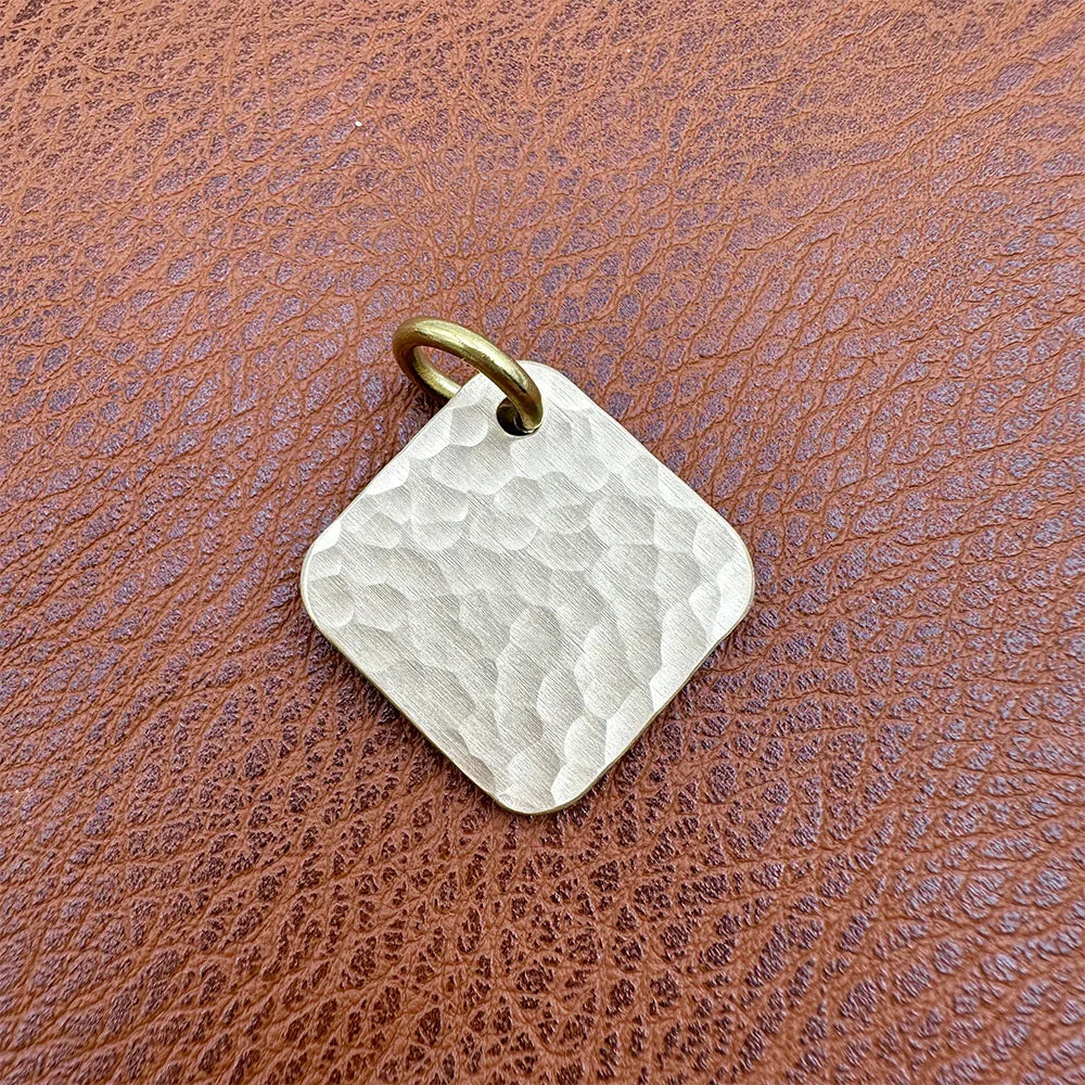 Square Brass Dogs Tag Customized Pet ID Tags Engraving Puppy Anti-lost Collars Tag Dog Cat Name Pets Dog Accessories Supplies