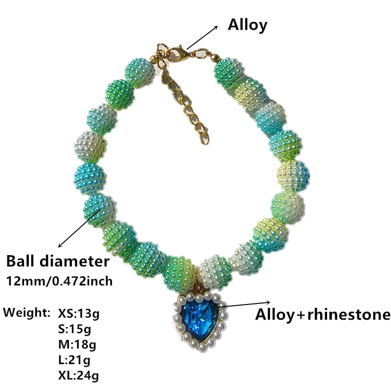 Fashion Pearl Yangmei Ball Beads DIY Pet Jewelry Making Necklace for Cat Dog Neck Decoration Pet Supplies Dog Accessories