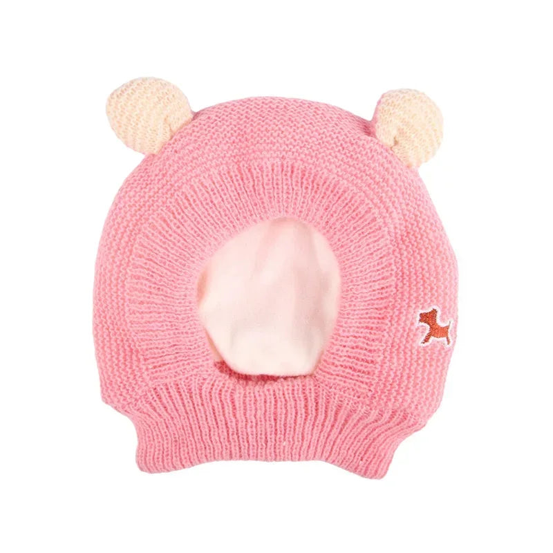 Kawaii Knitted Hat for Medium Large Dogs Autumn Winter Dog Accessories Pet Outdoor Supplies Labrador French Bulldog Headwear