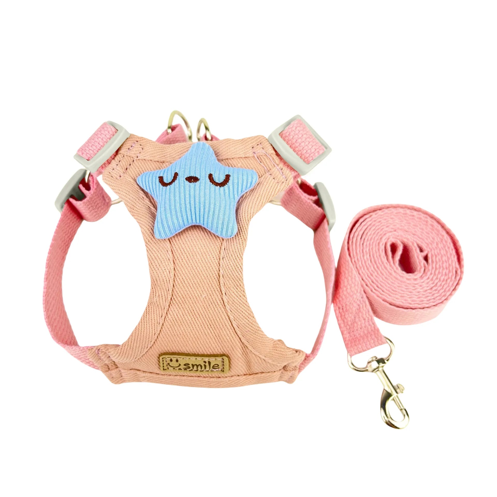 Macaron Breathable Soft Dog Harness – Adjustable Vest-Style Dog Harness and Leash Set Dog Accessories for Small Dogs Walking