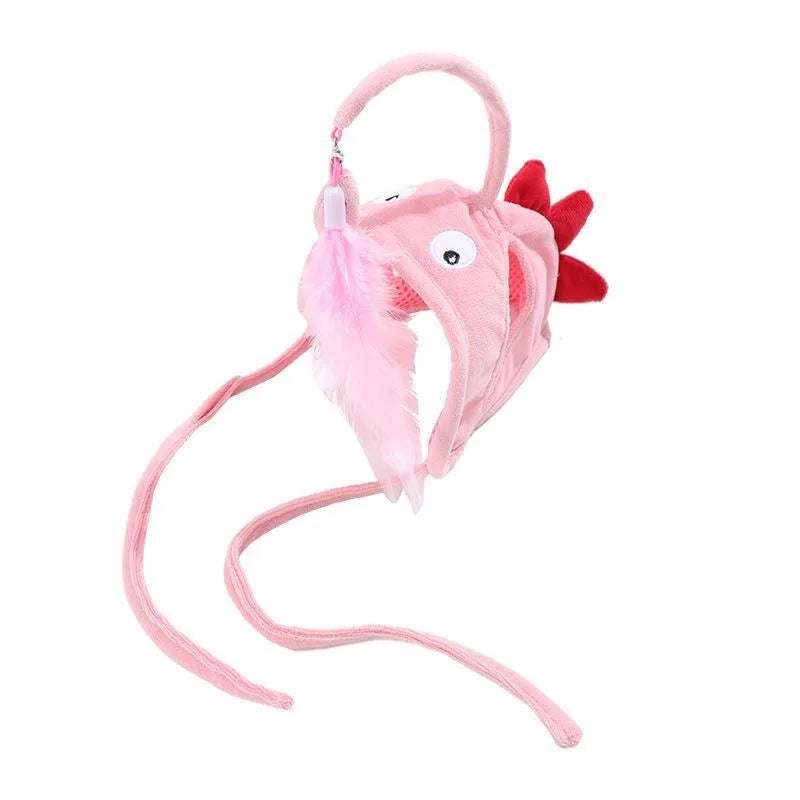 Cat Toys Interactive Teaser Stick Headwear for Cats Kittens Cute Cat Hat with Toys