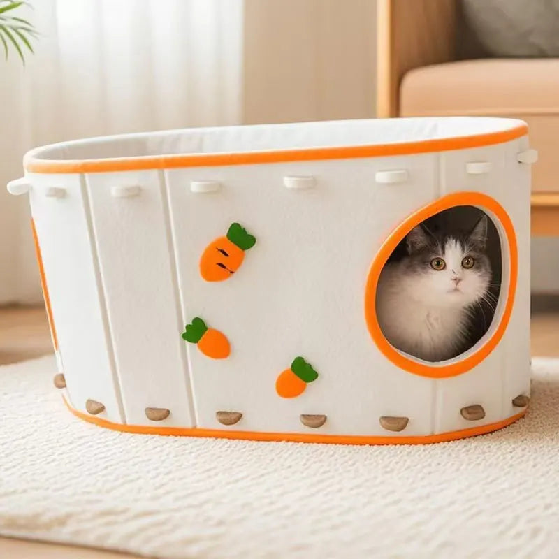 Felt Cat Bed Wear Resistant Pet House Detachable Cat Amusement Park Pet Shelter All Season Universal Pet House Cat Accessories