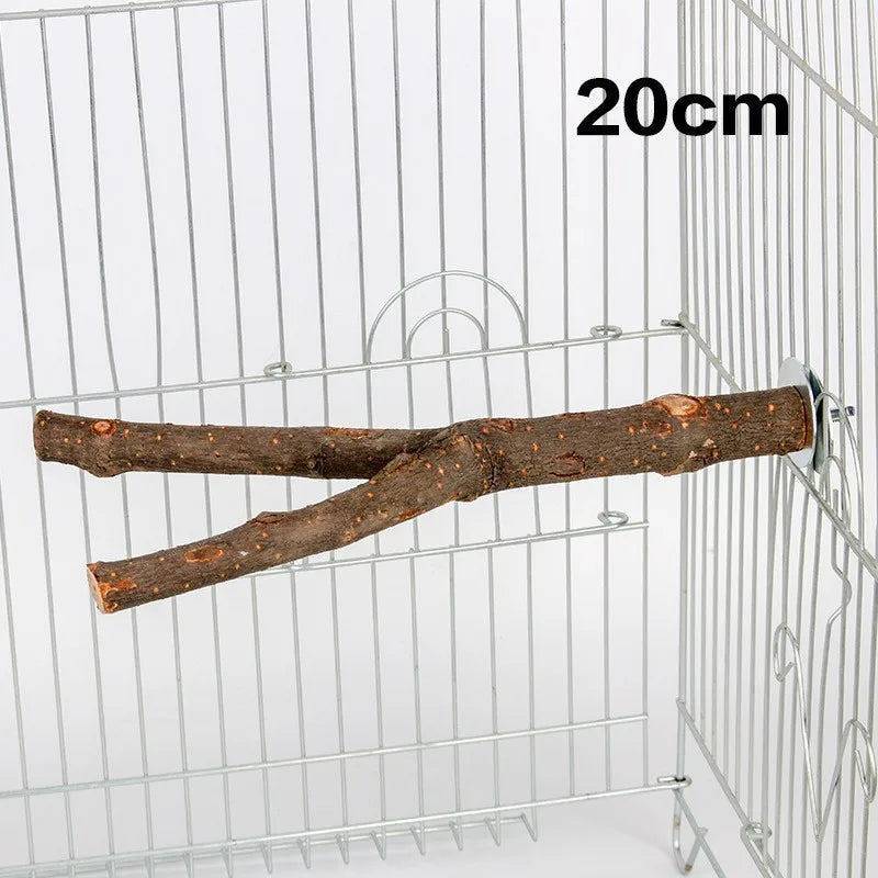 20/30/35cm Bird Toys Natural Log Tree Fork Birdcage Bifurcated Station Stand Parrots Chew Toy Standing Pole Durable Bird Toys