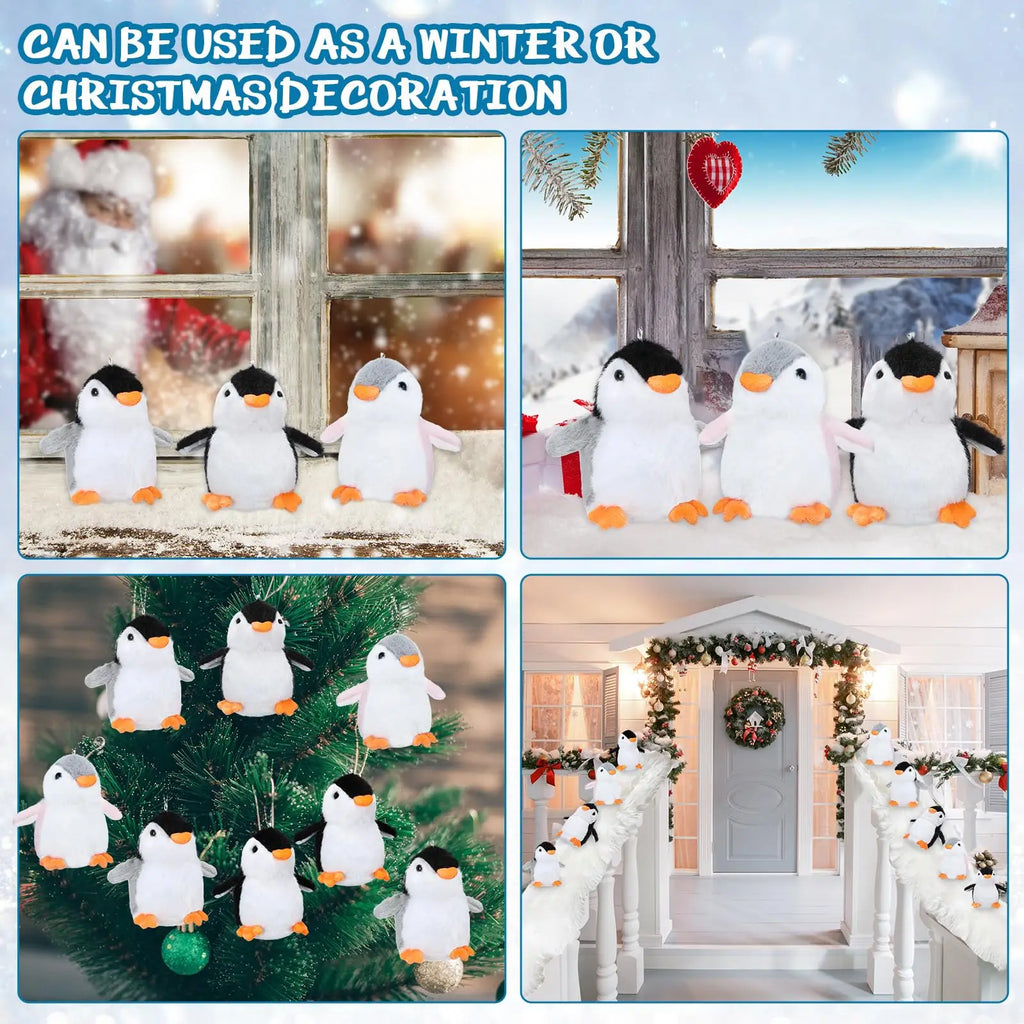 9-96Pcs Mini Stuffed Animal Penguin Plush Hanging Penguin Toys Small Penguin Keychain Valentine Stocking Stuffs Birthday Gifts