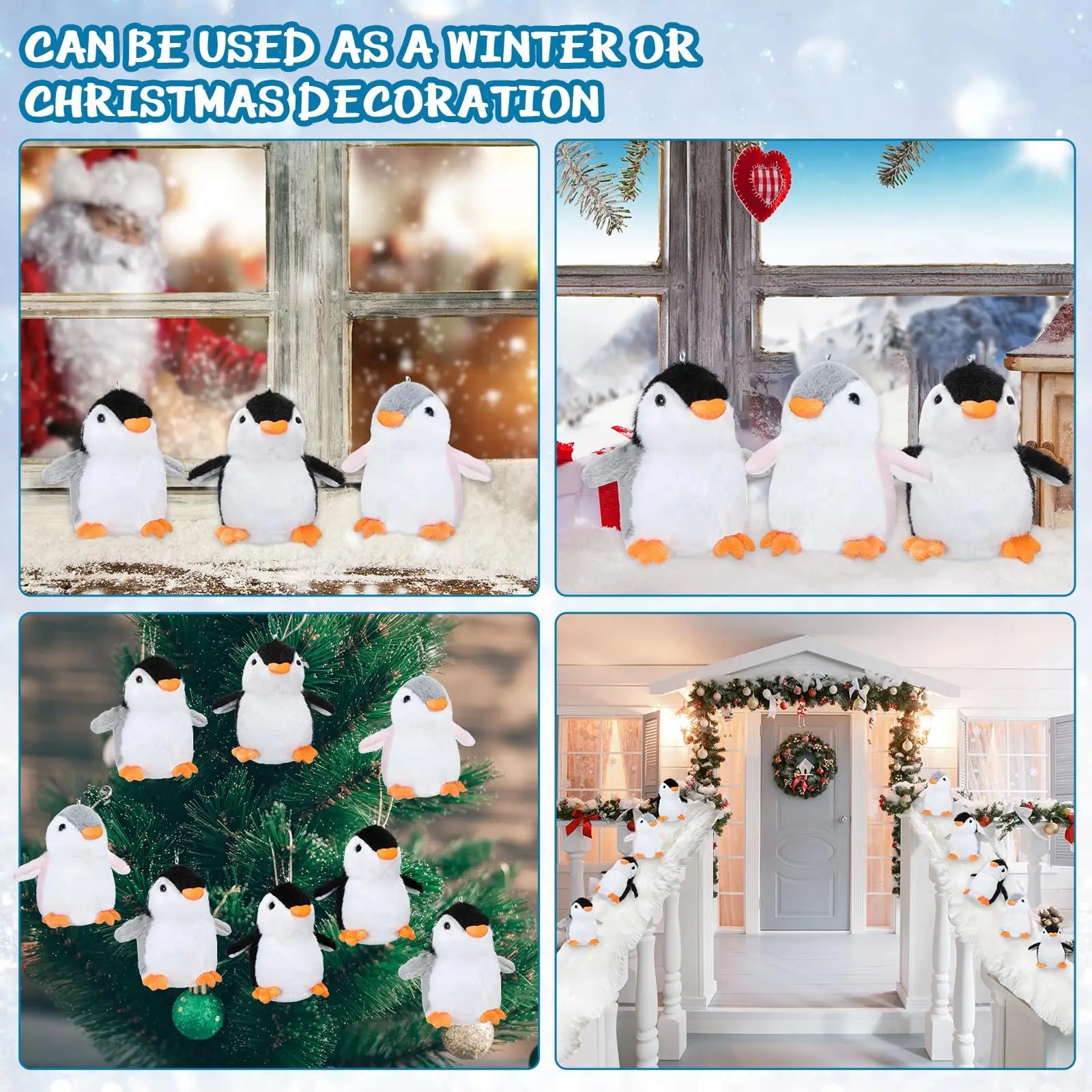 9-96Pcs Mini Stuffed Animal Penguin Plush Hanging Penguin Toys Small Penguin Keychain Valentine Stocking Stuffs Birthday Gifts