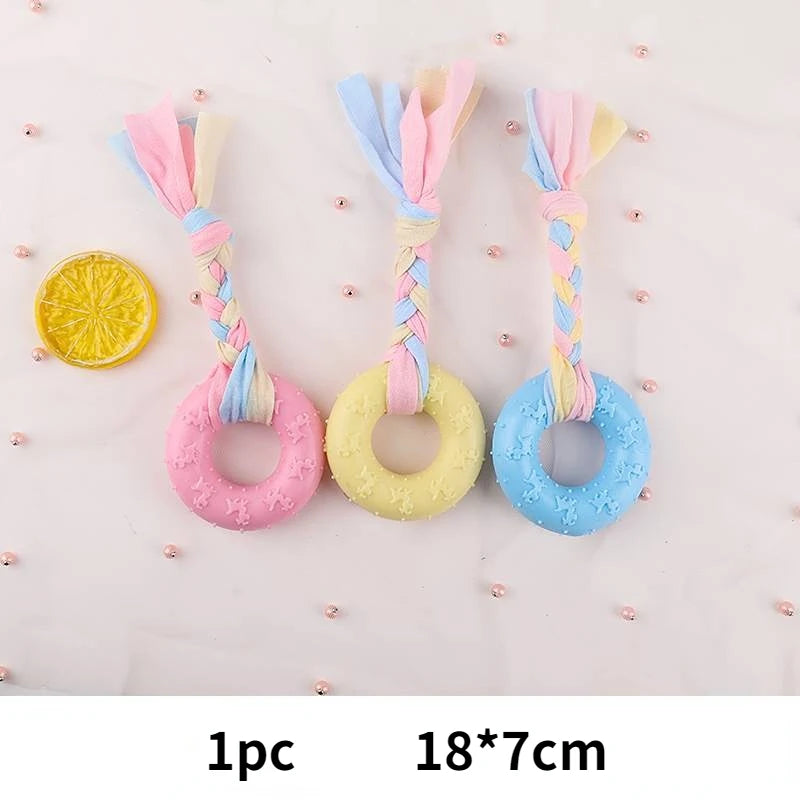 Pet Dog Toys For Small Dog Chews TPR Knot Toys Bite Resistant Molar Teeth Cleaning Dog Training Supplies Interactive Accessories