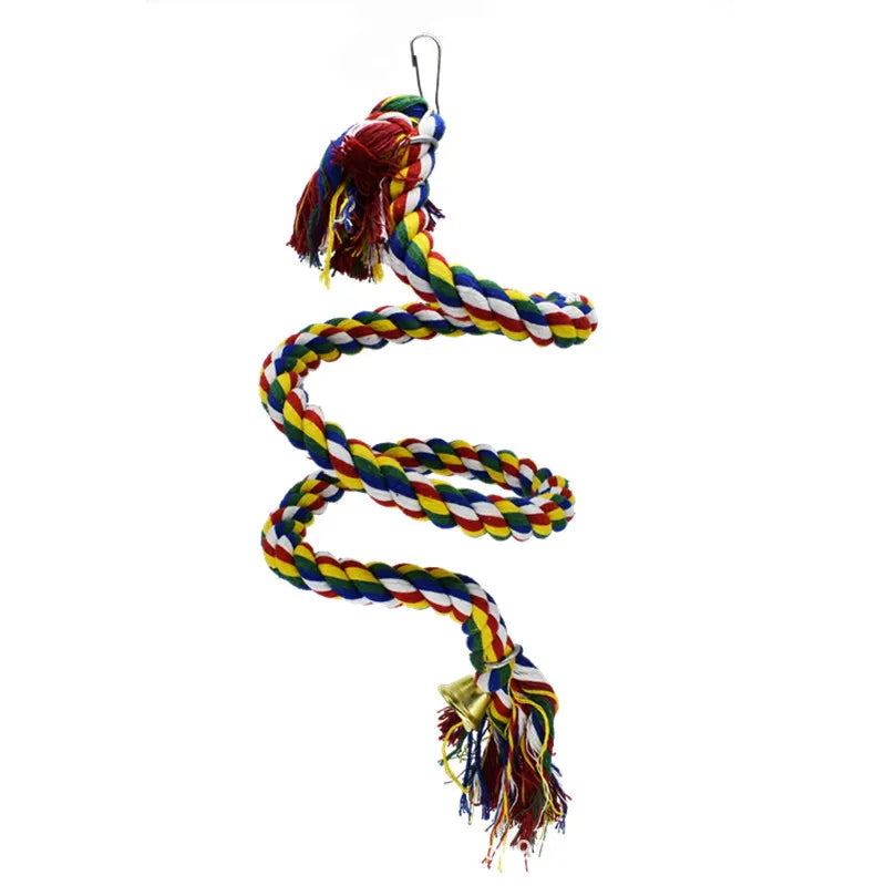 Bird Toys Parrot Climbing Rope Birdcage Suspension Pole Cotton Rope Swivel Ladder Parakeet Training Chew Toys Pet Supplies