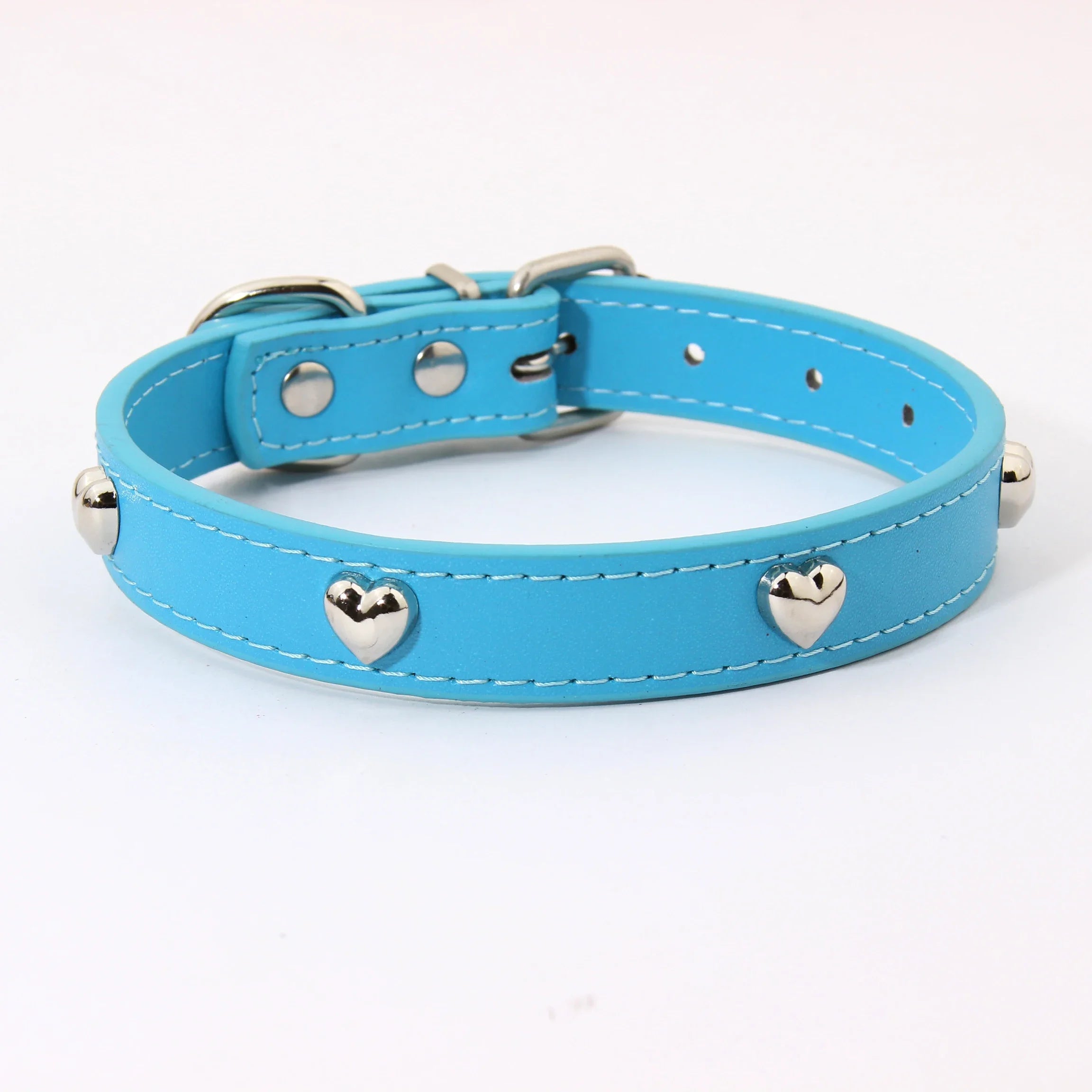 PU Leather Durable Pet Dog Collars with Love Puppy Pug Collars for Small Large Dog Chihuahua Cat Accessories collar perro