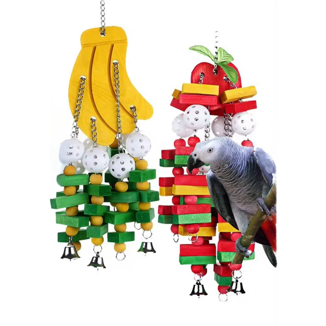 Bird Toys For Parrots Wooden Parrot Supplies Gray Parrot Birds Alex Sun Biting Stairs Swing Wood Bird Toy Swing Banana Bunches