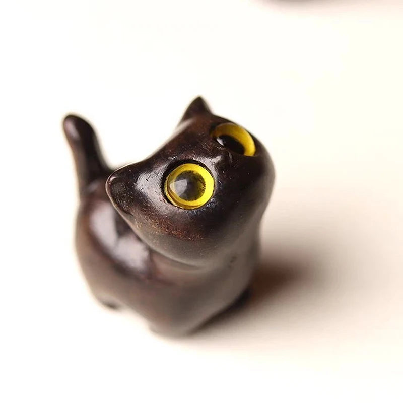 1/3 Pcs Charming Wooden Kitten Figurine - Handcrafted Cat Decor For Home, Perfect Gift Idea Cat Figurine Cat Accessories
