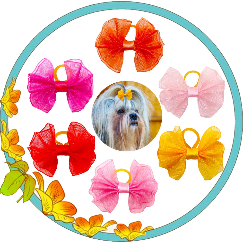 100pcs Handmade Dog Bows Cute Pet Supplies Pet Dog Hair Bows Small Dog Hair Accessories Fashion Dog Accessories For Small Dogs