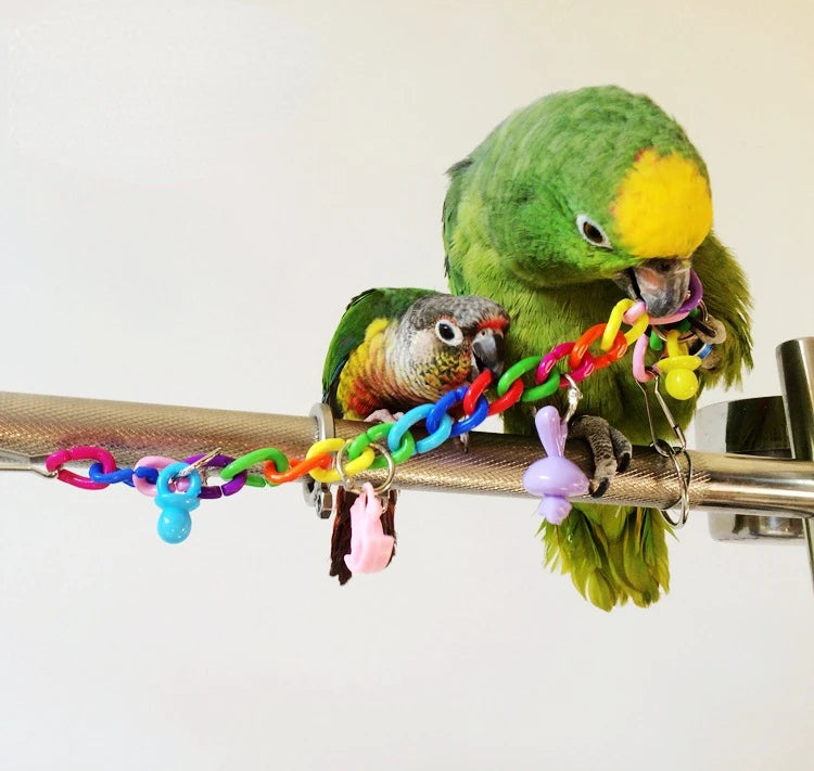 Big Parrot Pet Supplies Toy Parrot Toys Colorful Acrylic Bridge Cage Bird Funny Hanging Accessories Swing Toy Chain Exercise 앵무새