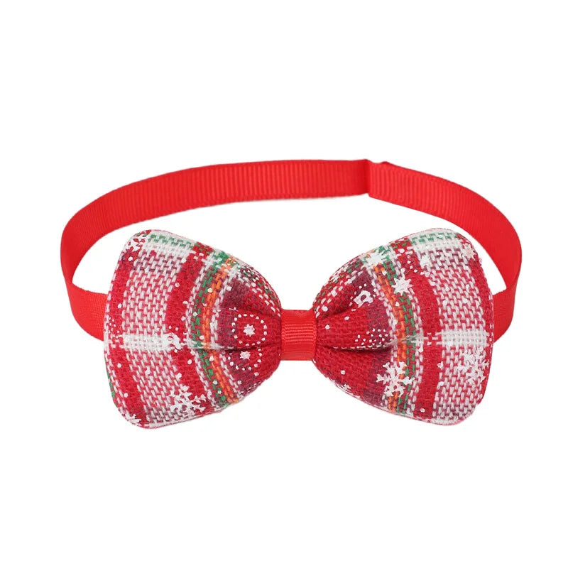 1pc Christmas Pet Bow Tie, Red With Christmas Elements, Mini Cute Tie Suitable For Pet Christmas, Creative Dog Accessories ﻿