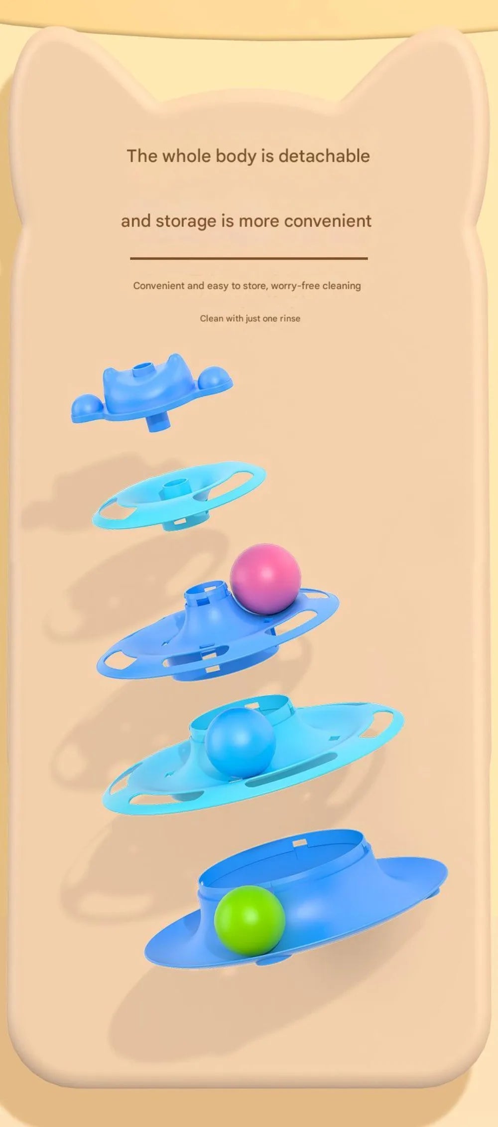 New Interactive Cat Toys Rotatable Intelligence Training Pet Cat Turntable Balls Feather Cat Amusement Plate Pet Supplies