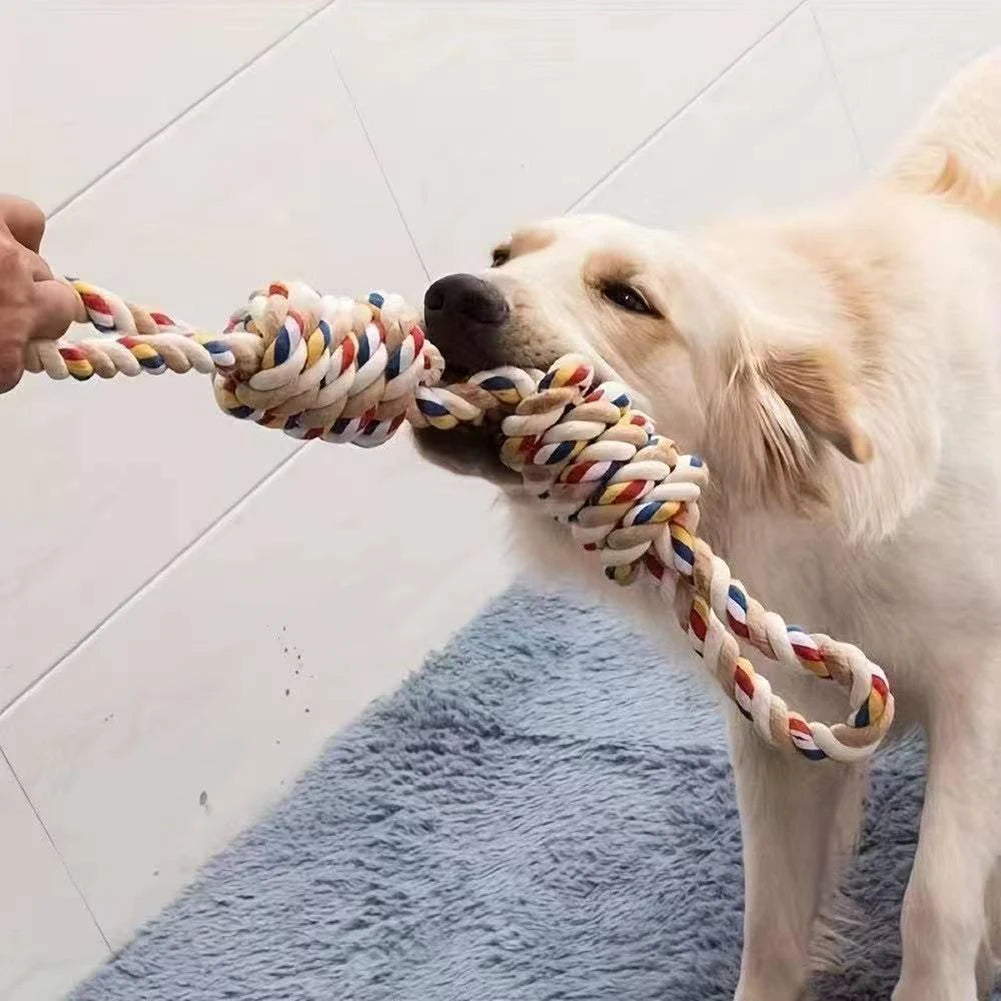 Bite-resistant Dog Rope Knot Toys Interactive Pet Toys for Medium Large Dogs Colorful Dog Molar Toy Chewing Toy Dog Accessories