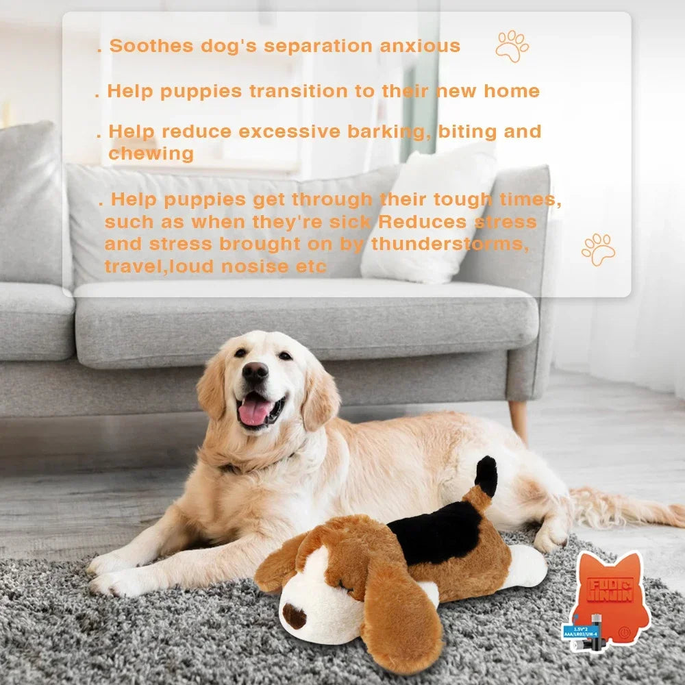 Puppy toys with heartbeat dog toys, pet separation stress soft plush relief and calming sleep partner behavior aid toys