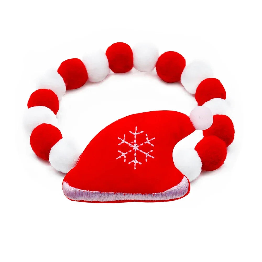 1PC Christmas Decorate Pet Bowtie Dog Deer Hair Ball Pet Puppy Adjustable Snowman Necktie Collar for Small Large Dog Accessories