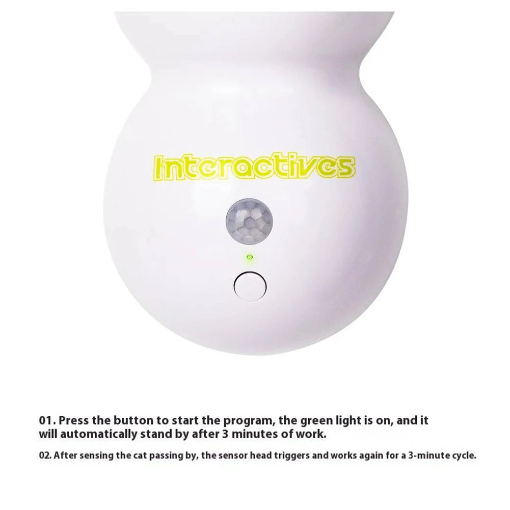 Caterpillar Teasing Cat Toy Motion Activated Kitten Toy Rechargeable Automatic Interactive Cat Toy with Tail for Indoor Cat