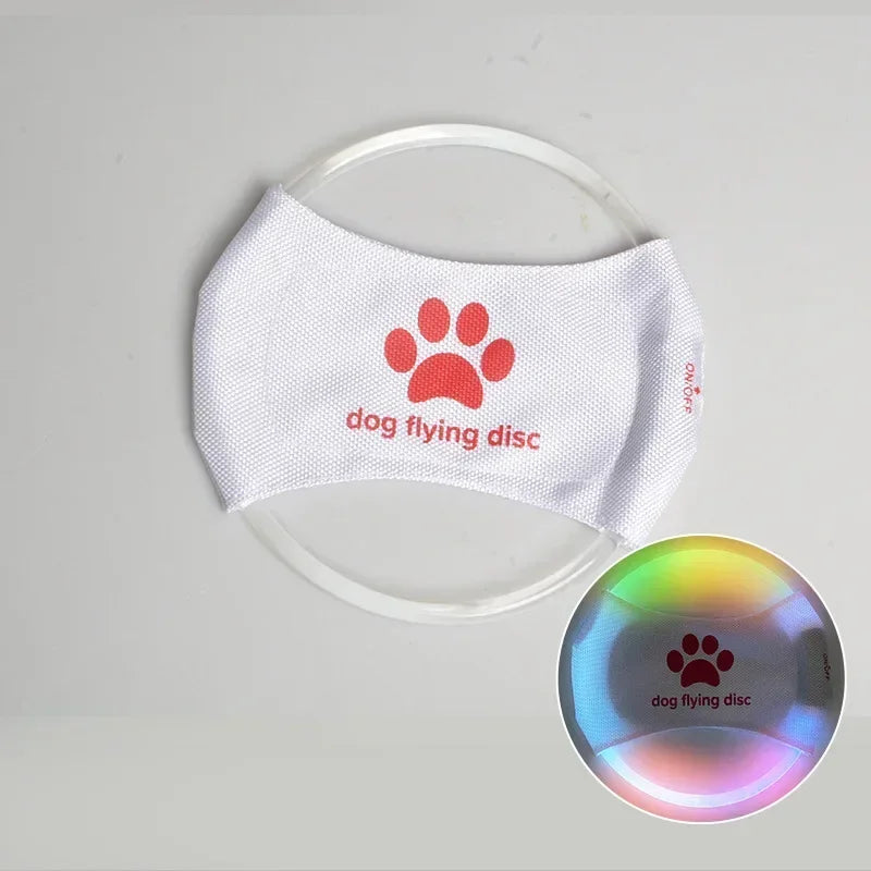 Dog Toy LED Glowing Rechargeable Disc Flying Toys with 3 Light Modes Pet Interactive Toys Training Throwing Dog Accessories