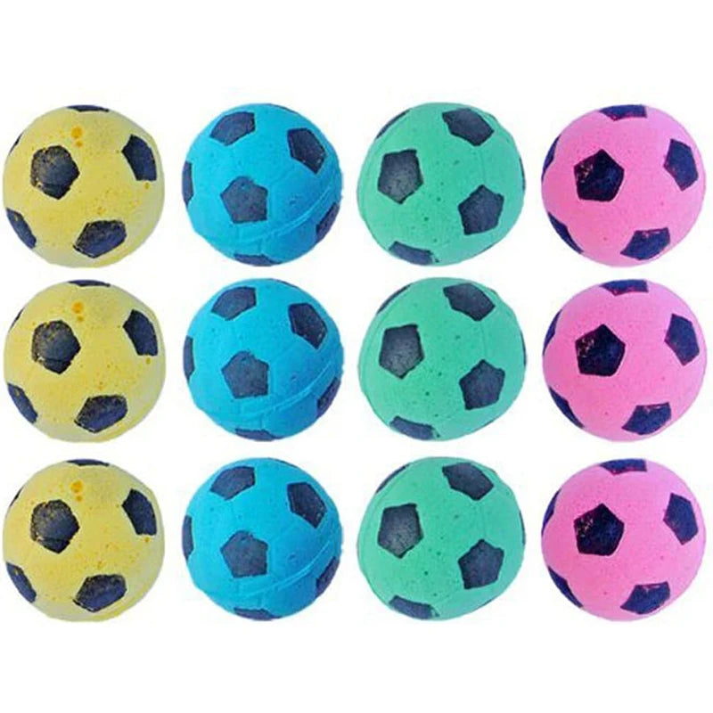 4pcs Cat Toys Latex Foam Ball Interactive Chasing Self Entertainment Teething Toys Soft Comfortable Fast Rebound Pet Supplies