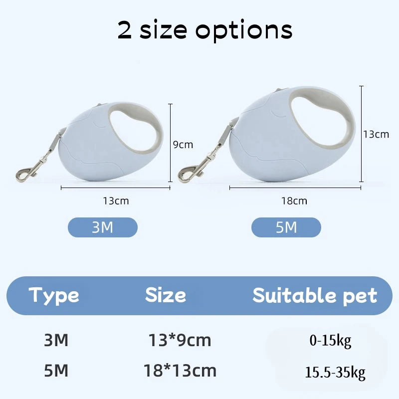 3m/5m Dog Leash For Small Medium Dogs Cat Retractable Nylon Rope Puppy Walking Roulette Traction Lead Pet Dog Accessories