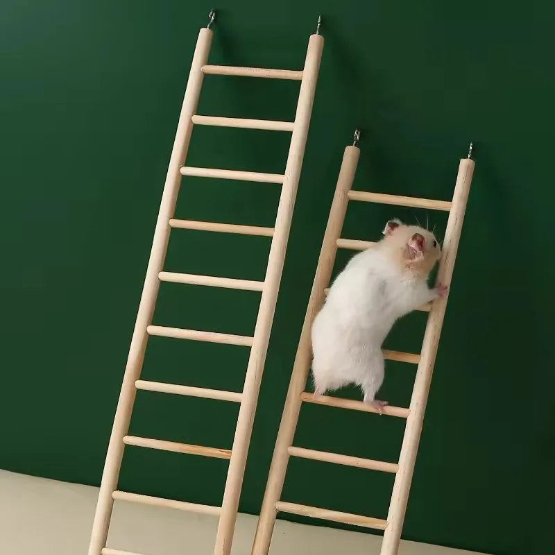 Hamsters Toy Wood Climbing Ladder Parrot Toys Birdcage Hanging Decor Bird Supplies Bird Cage Accessories Playground