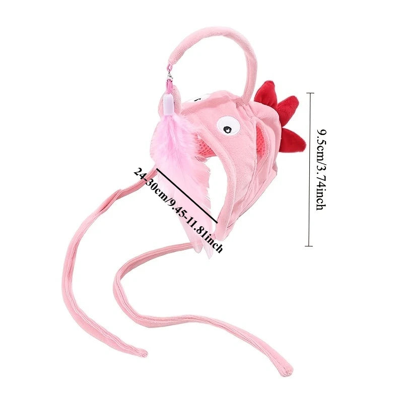 Cat Toys Interactive Teaser Stick Headwear for Cats Kittens Cute Cat Hat with Toys