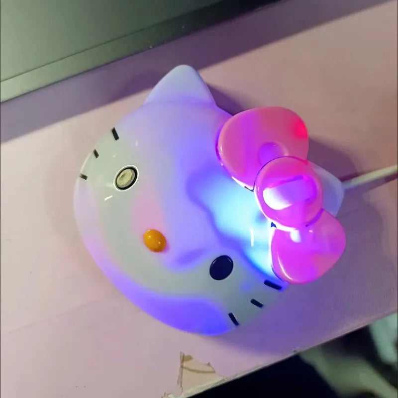 Kawaii Anime Hello Kitty Wired Mouse Creative New Cartoon KT Cat Accessories Cute Game Mouse Giving Girls Holiday Gifts