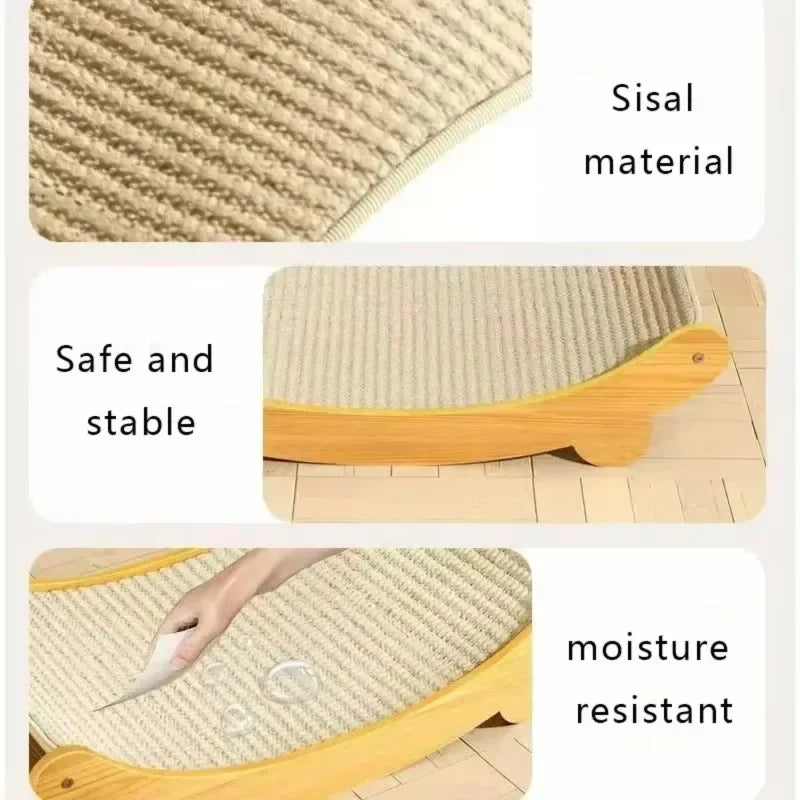 Wooden Cat Scratching Board Scratching Recliner Scratch-resistant Post Cat Toys Wear-resistant  Pet Supplies with Sisal Surface