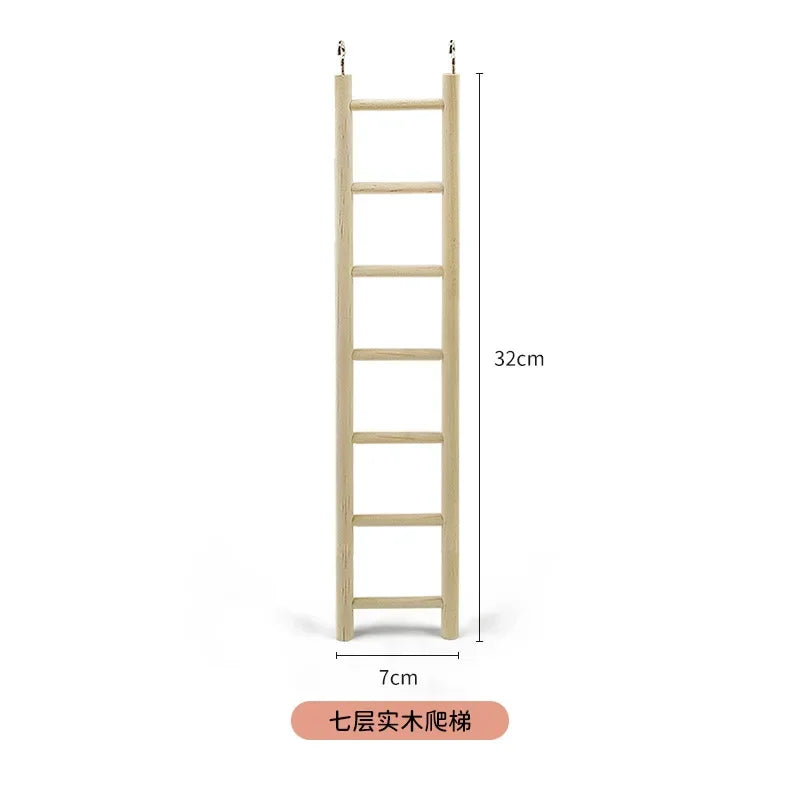 1PC Birds Toy Wooden Ladders Swing Scratcher Perch Climbing 3/4/5/6 Ladder Bird Cage Hamsters Parrot Toys Hanging Pet Supplies