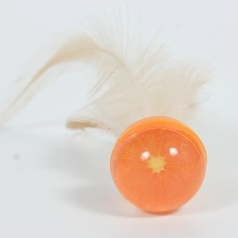 3pcs Cat Elastic Ball Toy Kitten Bouncing Ball with Feathers itten Funny Chasing Game Cat Feather Toys Cat Accessories