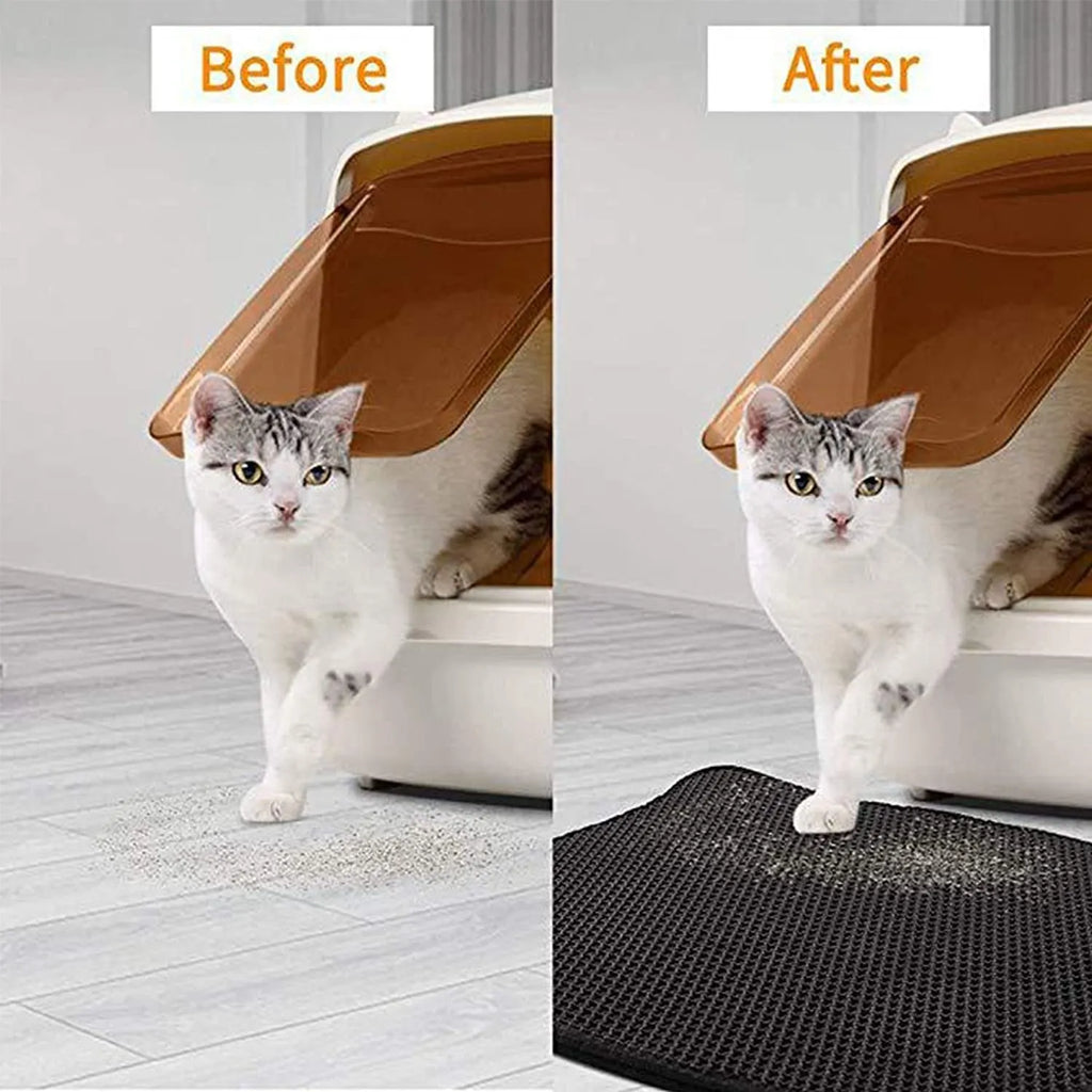 Waterproof Pet Cat Litter Mat Double Layer Pet Litter Box Mat for Cat Non-slip Toilet Pad Washable Bed Mat Cat Accessories
