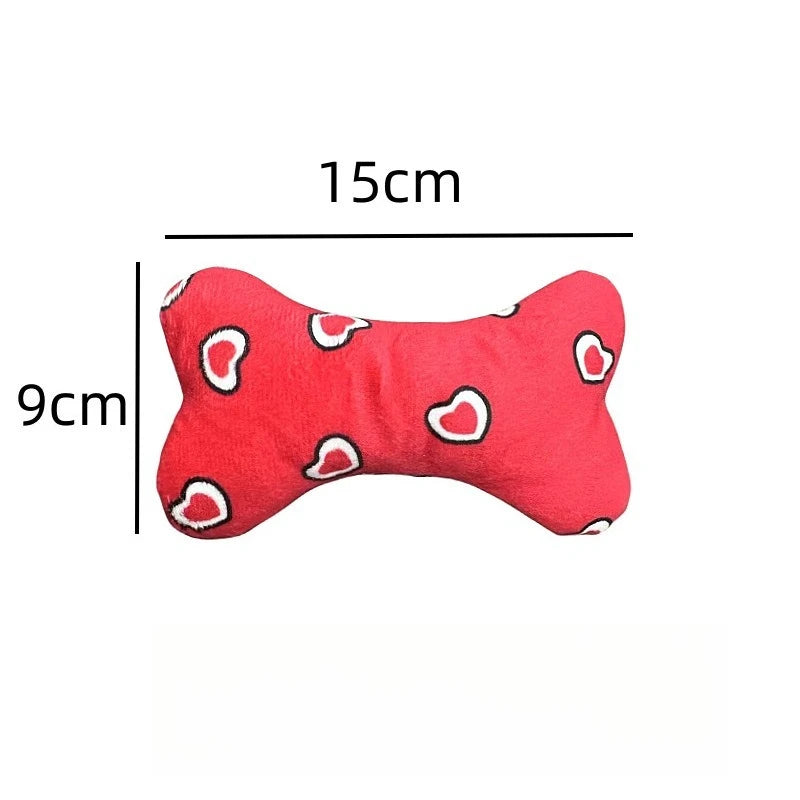 Dog Plush Toy Pet Squeaky Toy Dog Bite-Resistant Clean Teeth Chew Interactive Bone Shape Dog Cat Toys Pet Product Grinding Teeth