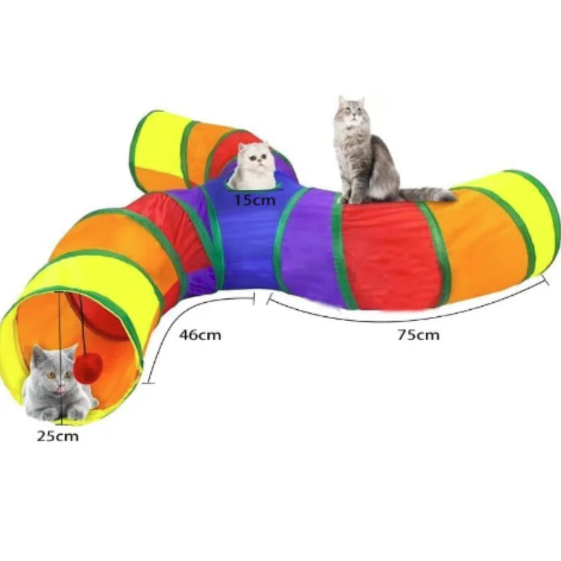 Hot Cat Tunnel Pet Tube Collapsible Play Toy Indoor Outdoor Kitty Puppy Toys for Puzzle Exercising Hiding Training Pet Toys