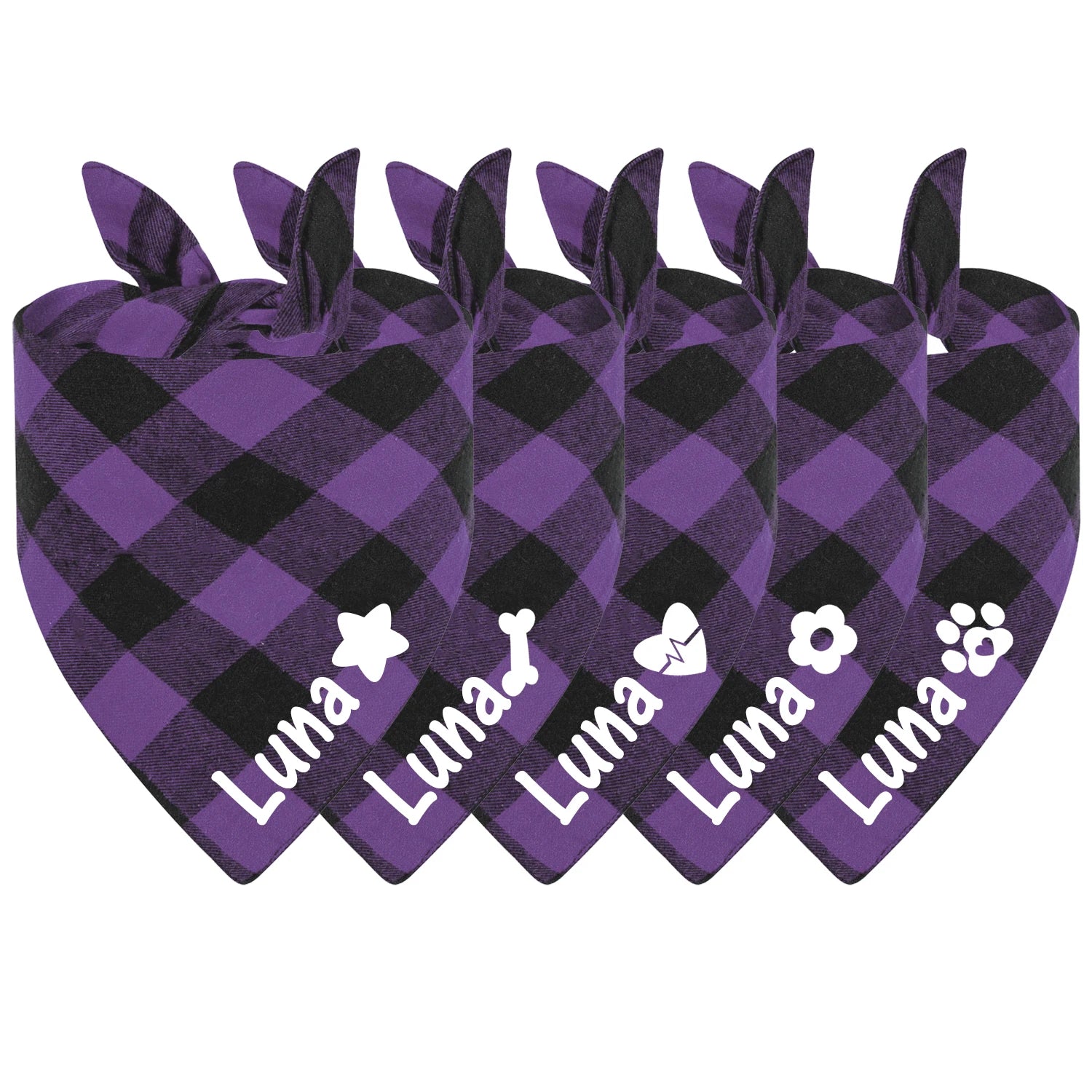 Custom Personalized Dog Bandanas Large Pet Scarf Pet Cotton Plaid Washable Collar Cat Dog Scarf Large Dog Accessories Kerchief