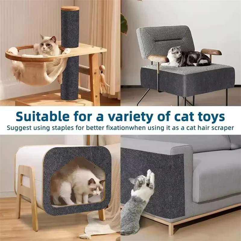 Trimmable Cat Scratcher Sofa DIY Cat Scratching Mat Cats Scratcher Pad Board Protection Self-adhesive Carpet Cat Accessories