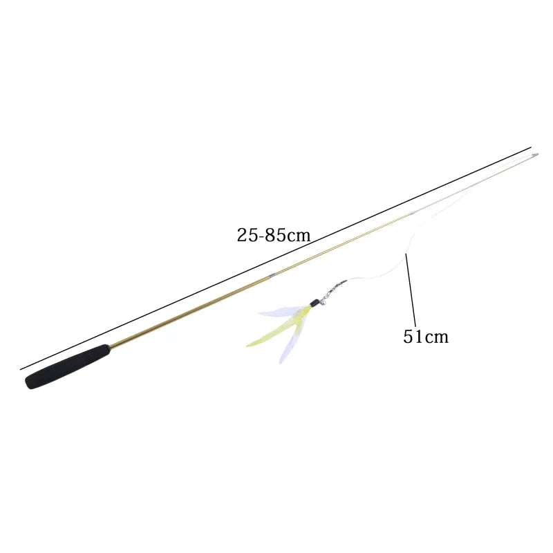 Pet Cat Toys Super Long Three Section Telescopic Rod Cat Teaser Stick Feather Replacement Head Cat Teaser Supplies New