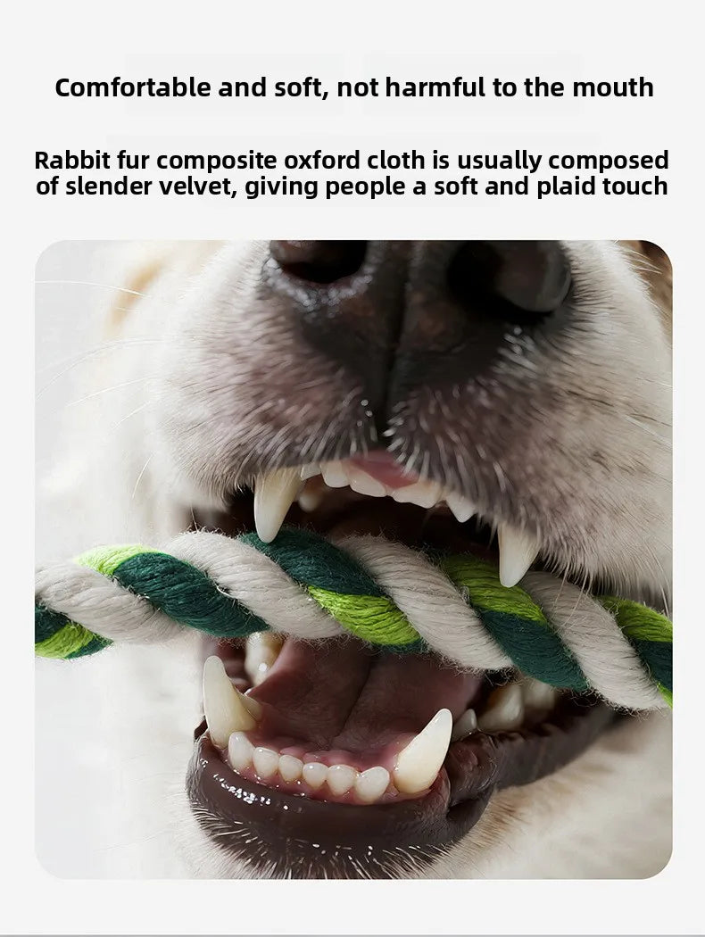 Plush Squeaky Dog Toys Human Pet Interactive Tug of War Knot Bite-resistant Pet Toys Outdoor Funny Crazy Zoo Plush Sound Toys