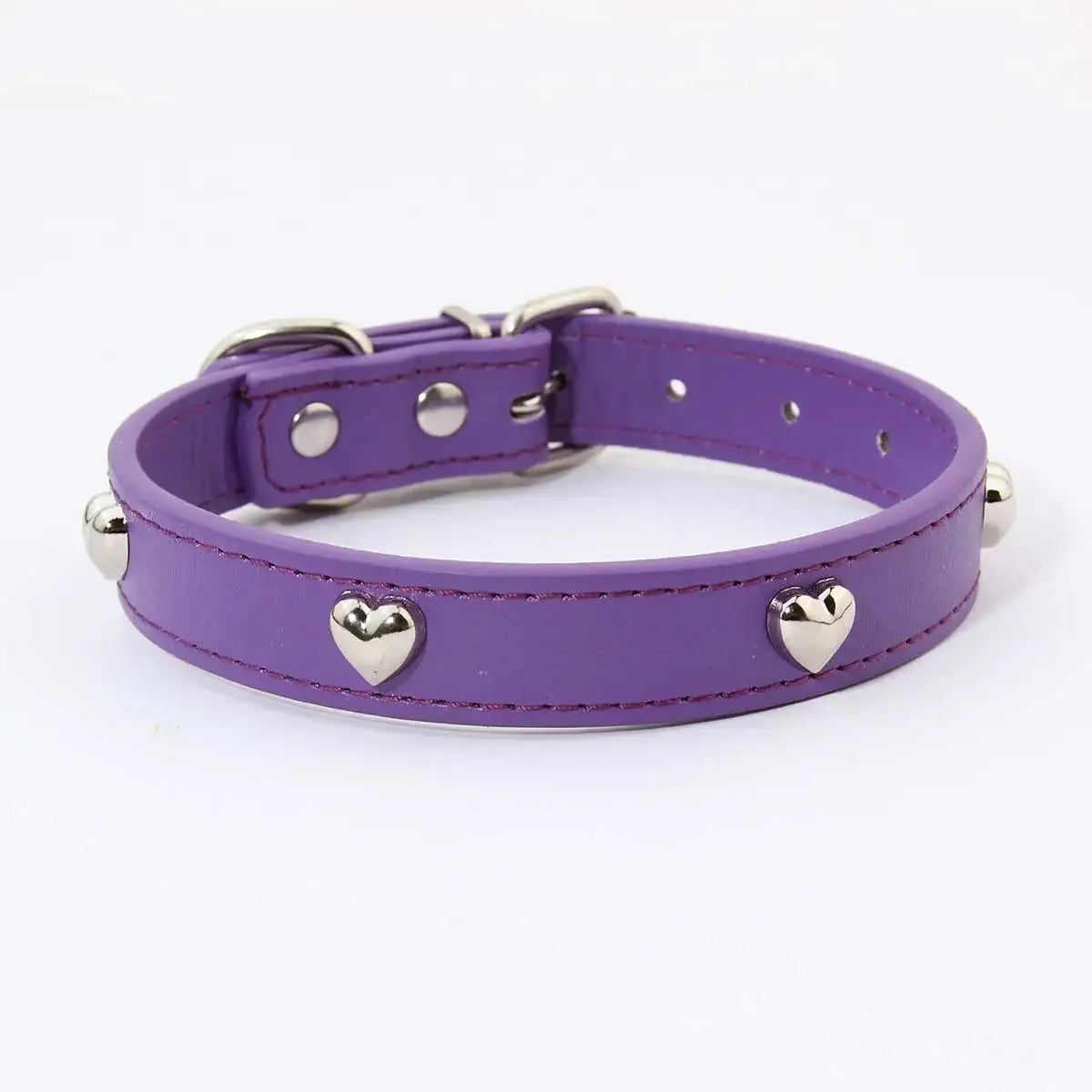 PU Leather Durable Pet Dog Collars with Love Puppy Pug Collars for Small Large Dog Chihuahua Cat Accessories collar perro