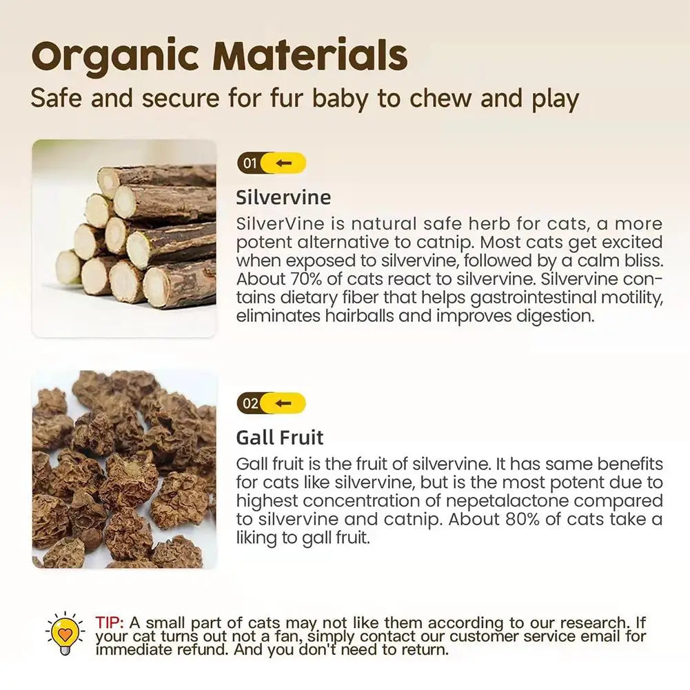 Cat Toys Silvervine Chew Stick Kitty Raffia Grass Pet Supplies Cleaning Teeth Stick Pet Bite Cat Toy Hemp Rope Teeth Cleaning To