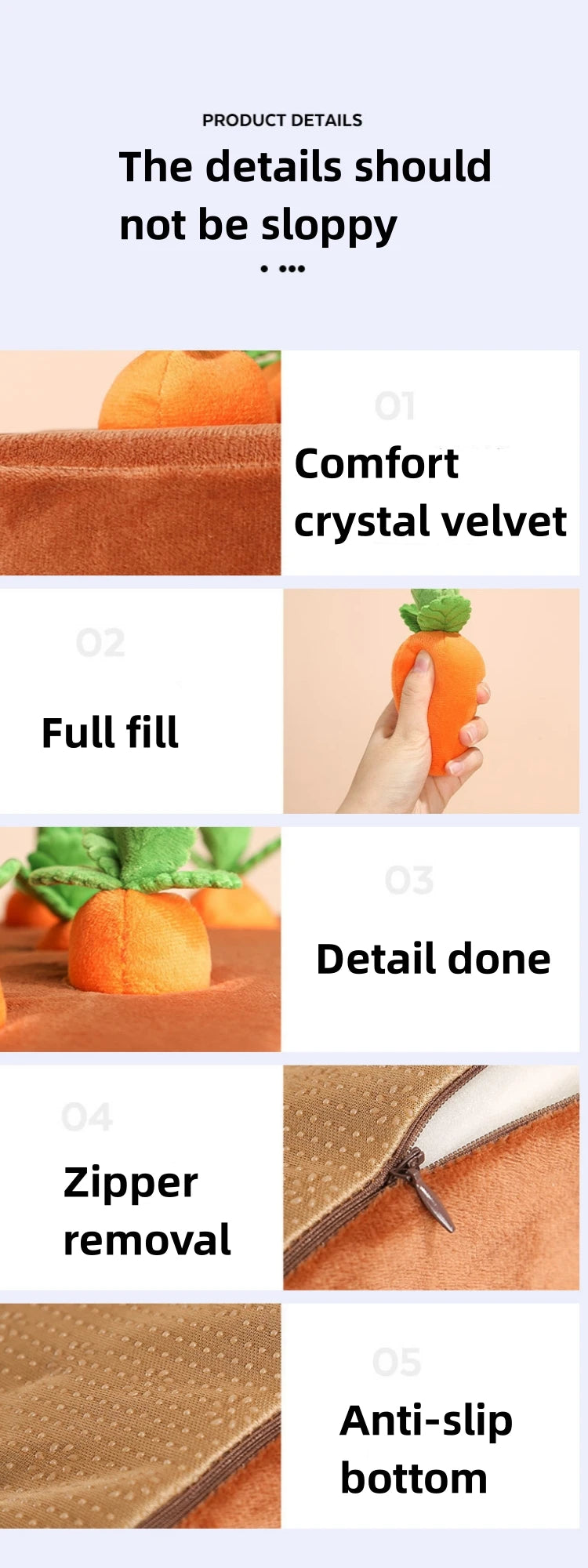 Dog Carrot Plush Toy Interactive Dog Toys Plush Puzzle Toys 2 in 1 Non-Slip Nosework Feed Games for Aggressive Chewers Pet