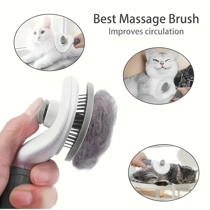 Pet Hair Remove Comb Self-cleaning Cat Slicker Brush Pet Waste Hair Comb For Cats Grooming Brushes Dog Combs Cat Accessories