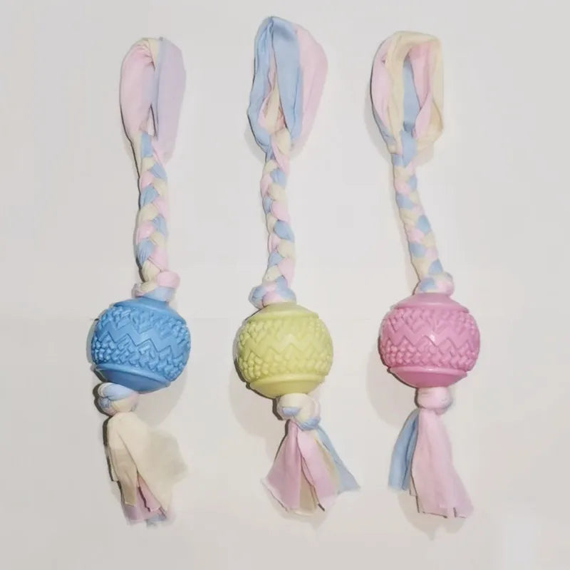 Pet Dog Toys For Small Dog Chews TPR Knot Toys Bite Resistant Molar Teeth Cleaning Dog Training Supplies Interactive Accessories