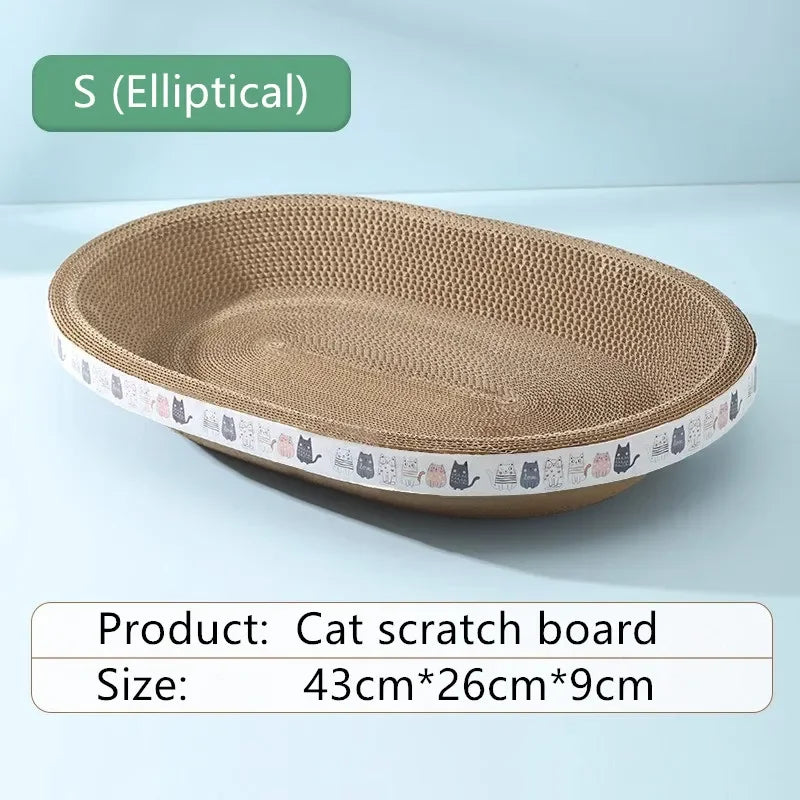 Cat Scratching Board Protect Furniture Grinding Claw Toys Oval Corrugated Paper Wear-resistant Cat Nest Cat Accessories