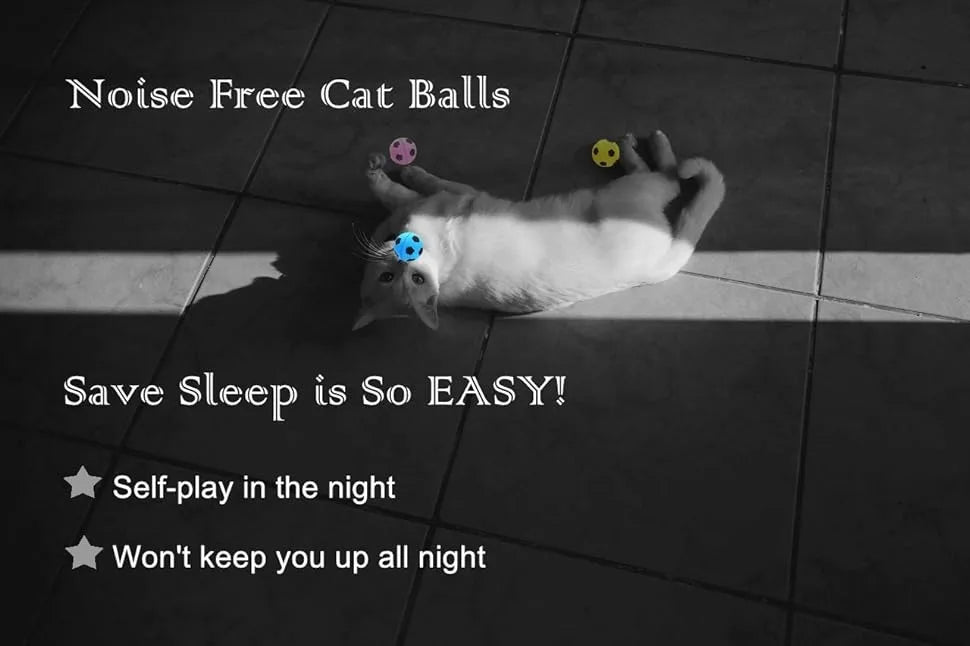 4pcs Cat Toys Latex Foam Ball Interactive Chasing Self Entertainment Teething Toys Soft Comfortable Fast Rebound Pet Supplies