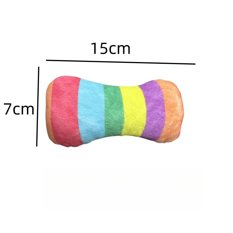 Dog Plush Toy Pet Squeaky Toy Dog Bite-Resistant Clean Teeth Chew Interactive Bone Shape Dog Cat Toys Pet Product Grinding Teeth
