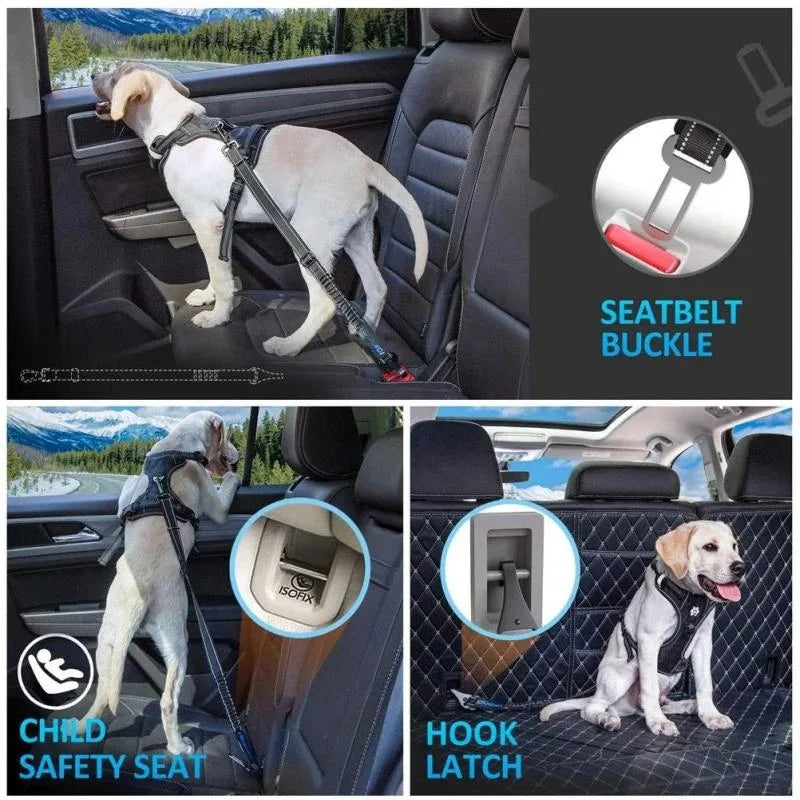 Adjustable Pet Dog Car Seat Belt Safety Leash Vehicle Belts Reflective Nylon Rope Harness Dog Accessories for Small Large Dogs
