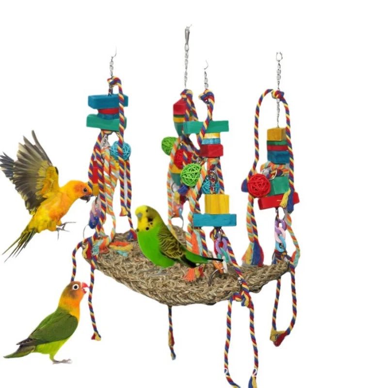 2025 Parrot Toys Climbing Net Hammock Medium and Large Bird Toys Birdcage Accessories Bird Toys